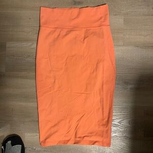 orange bebe pencil skirt small